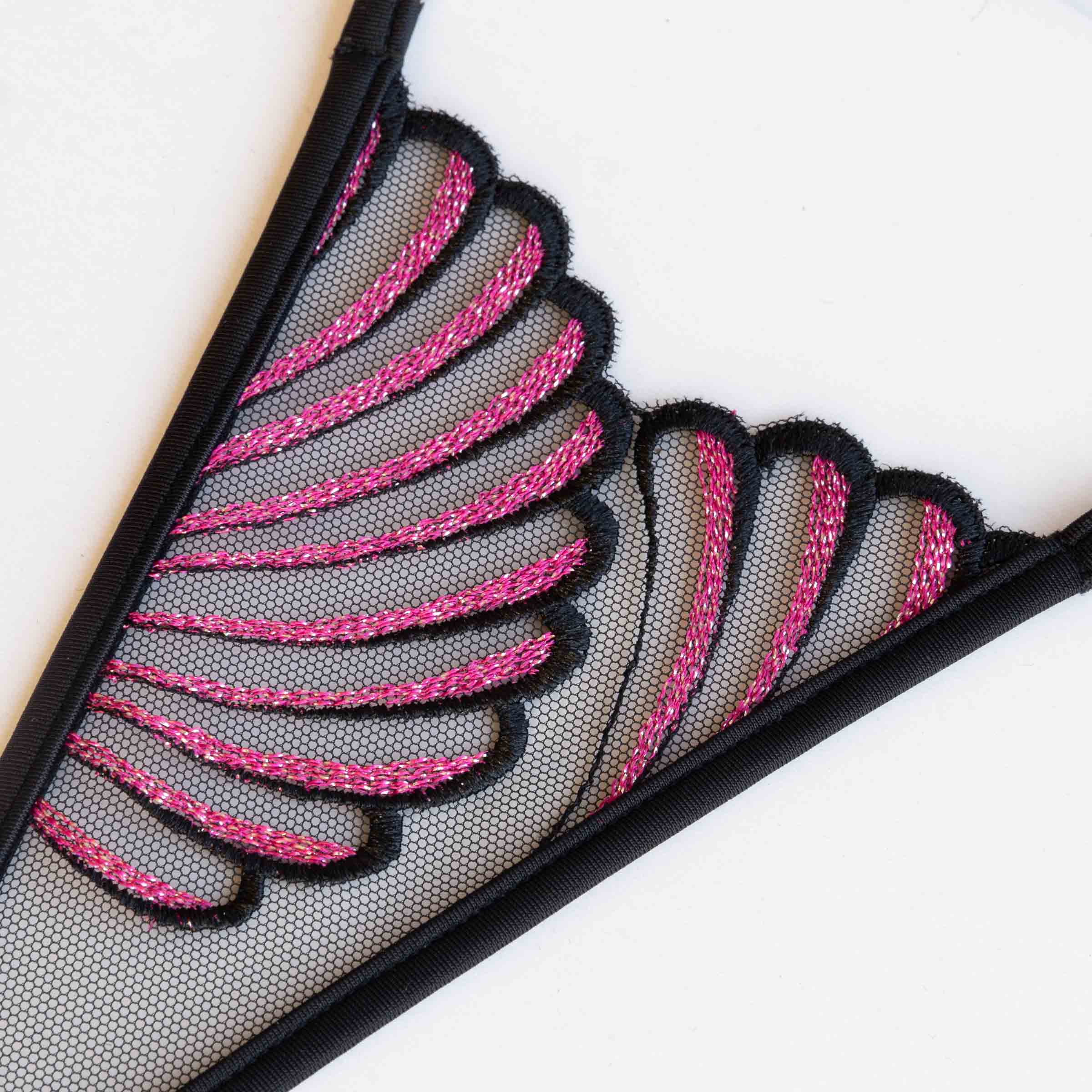 pink schwarz Spitze micro String - pink black sexy thong