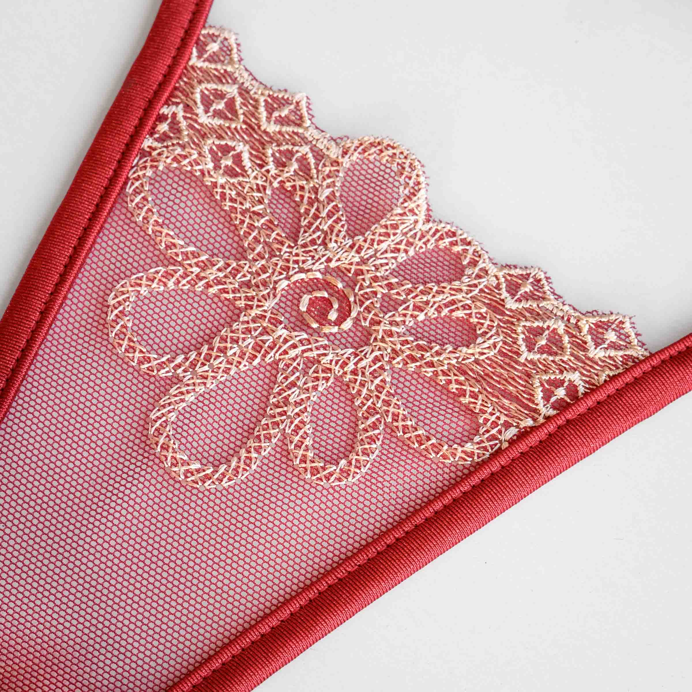 goldene Spitze vom roten String - gold lace of red thong