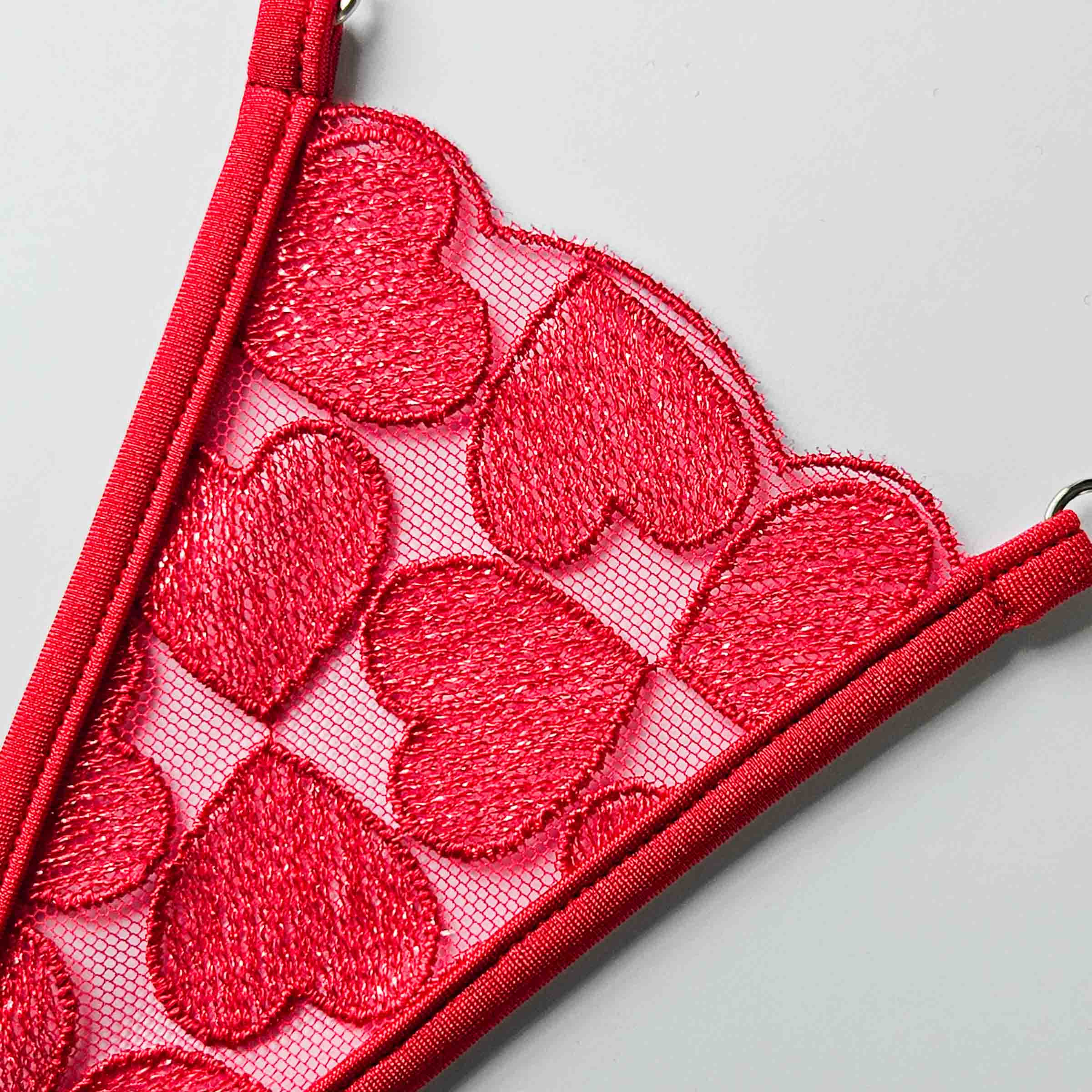 roter Micro String Spitze mit Herzen - red micro thong lace with hearts