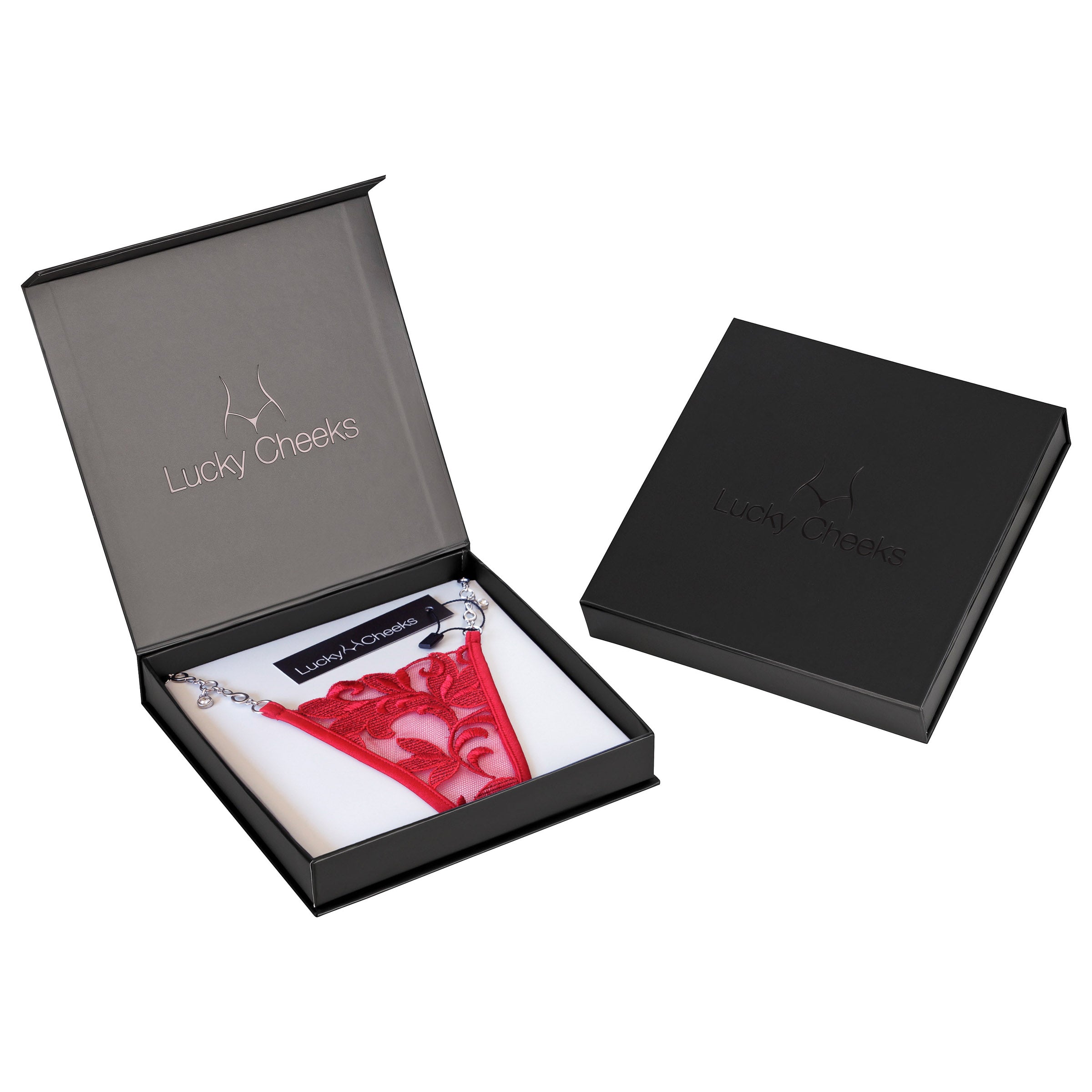 Roter edler String im Geschenkbox
