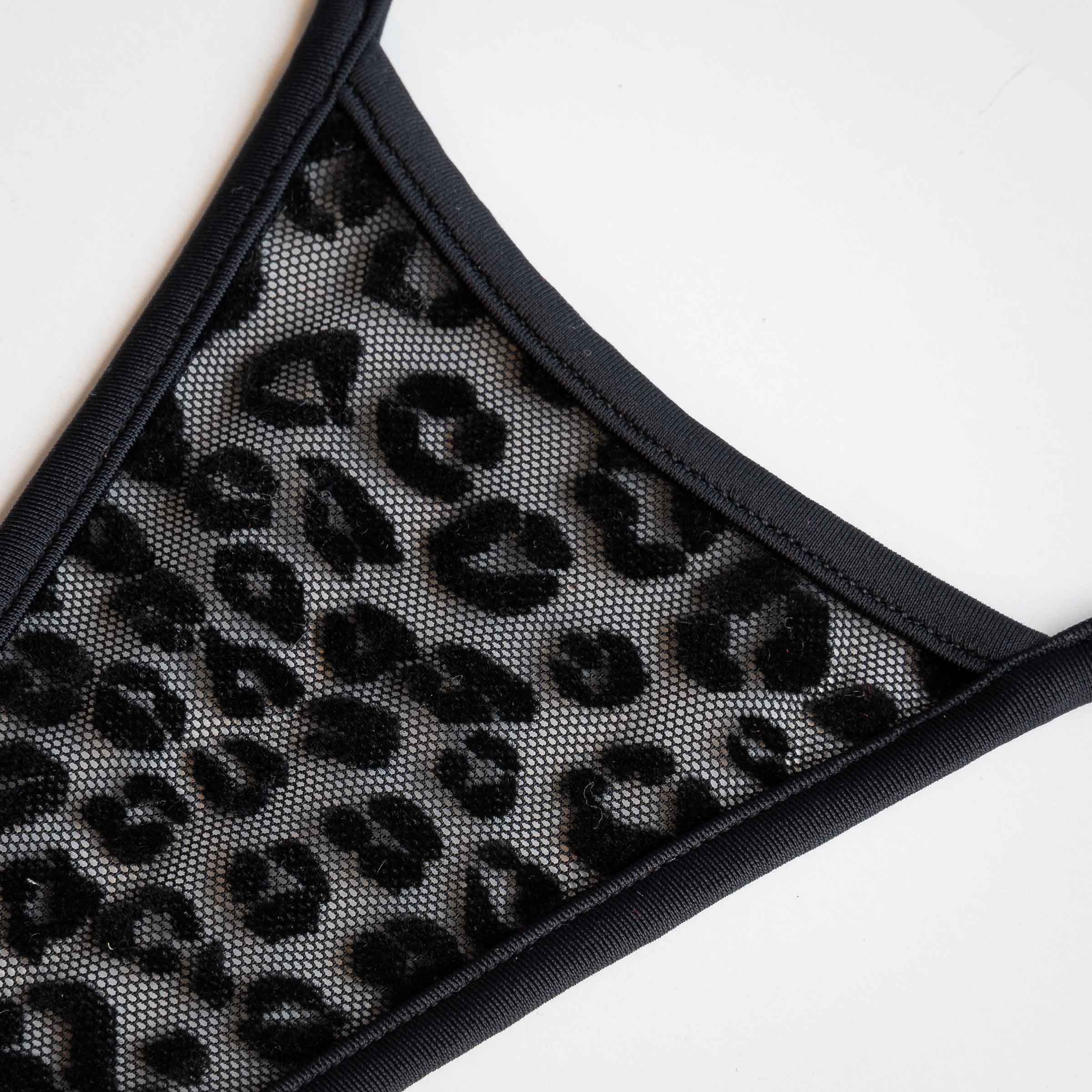 animal print micro String - Black panther print tiny thong