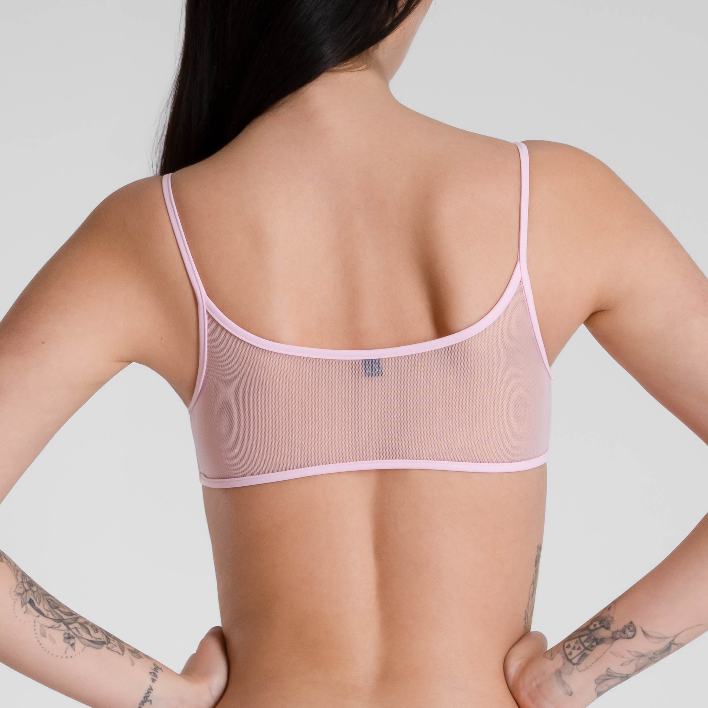 Bralette rosa - Lucky Cheeks transparente Dessous - sheer bra top pink - see through lingerie