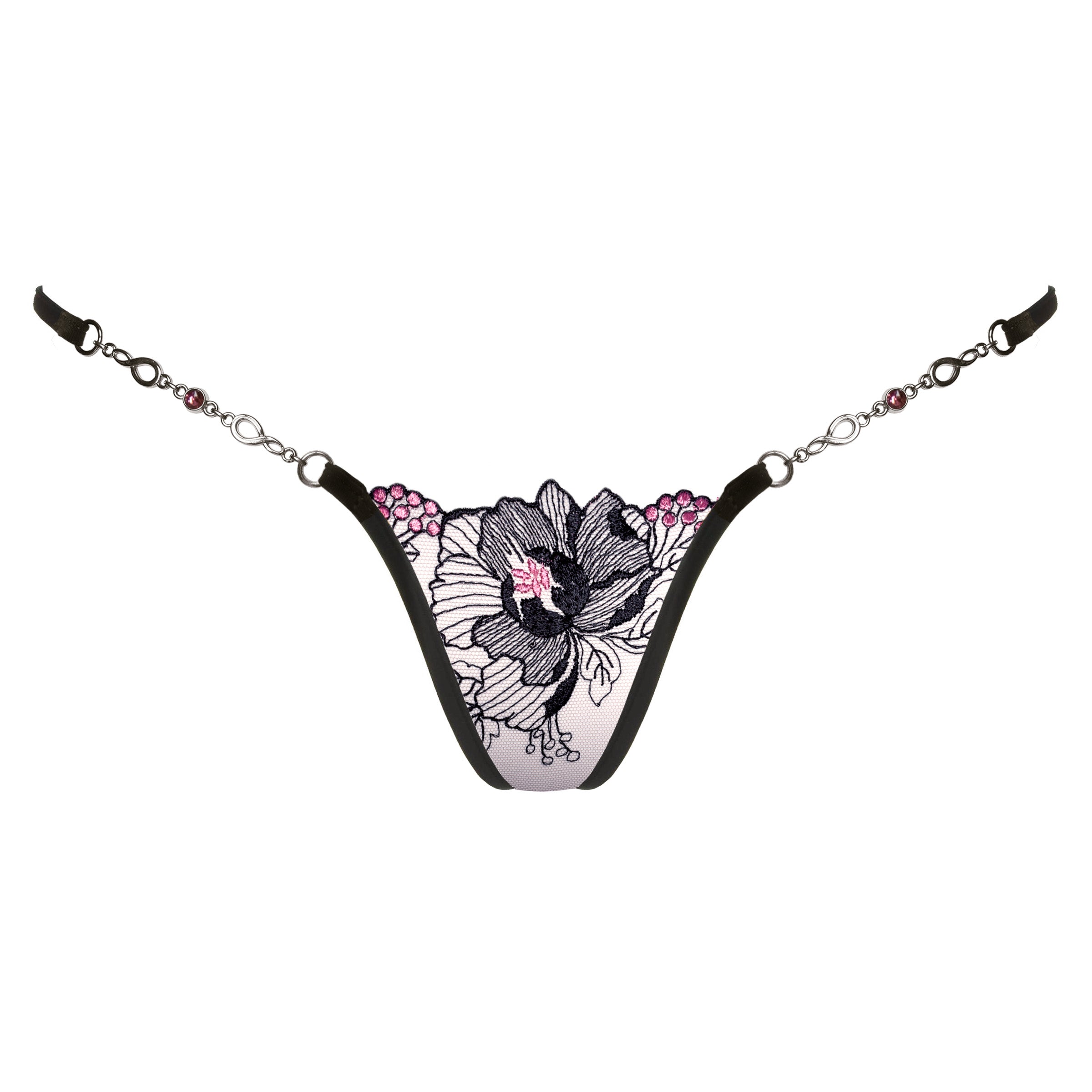 Elegant Lady - Luxus Mini G-String - Schwarz