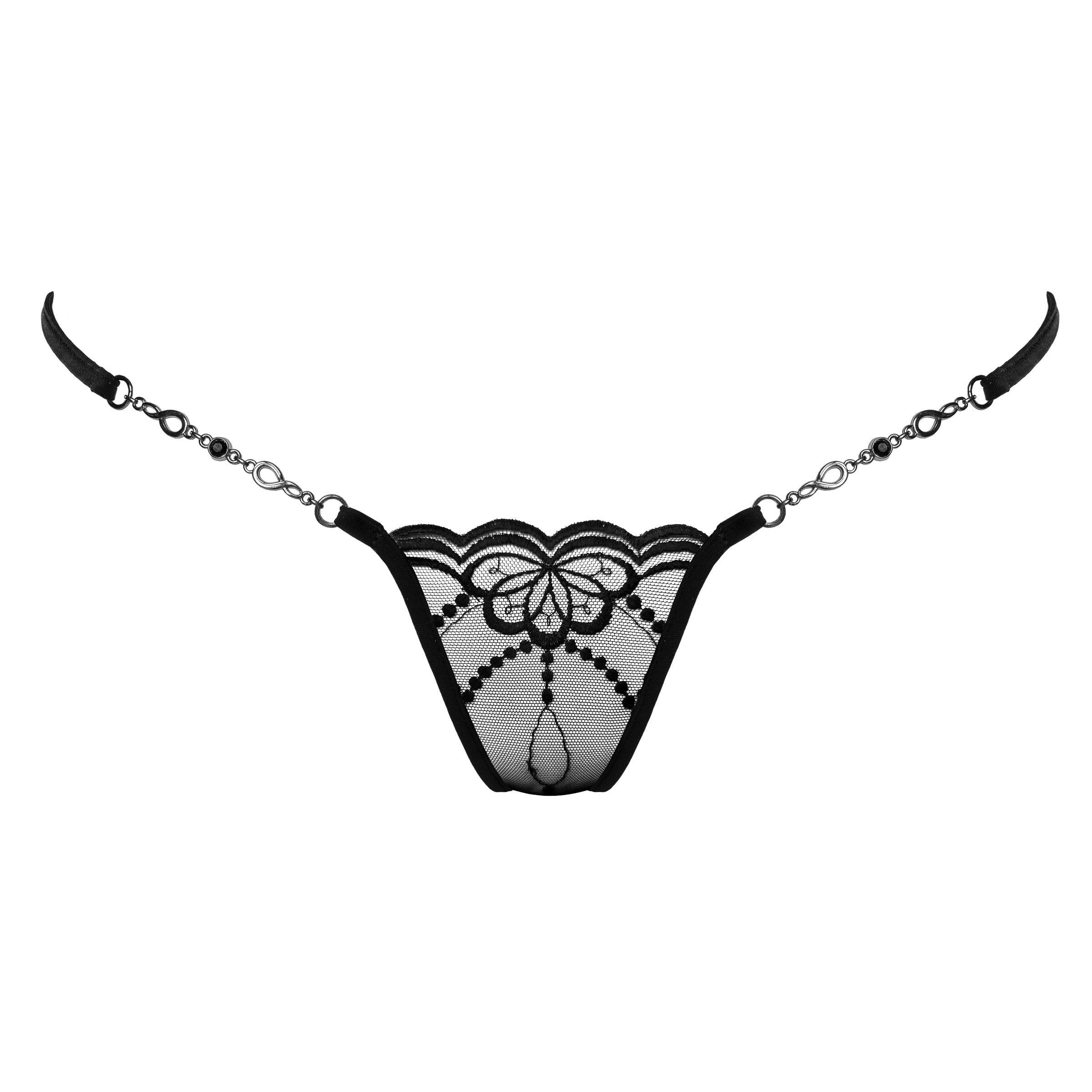 Butterfly in Black - Luxury mini G-string - Black