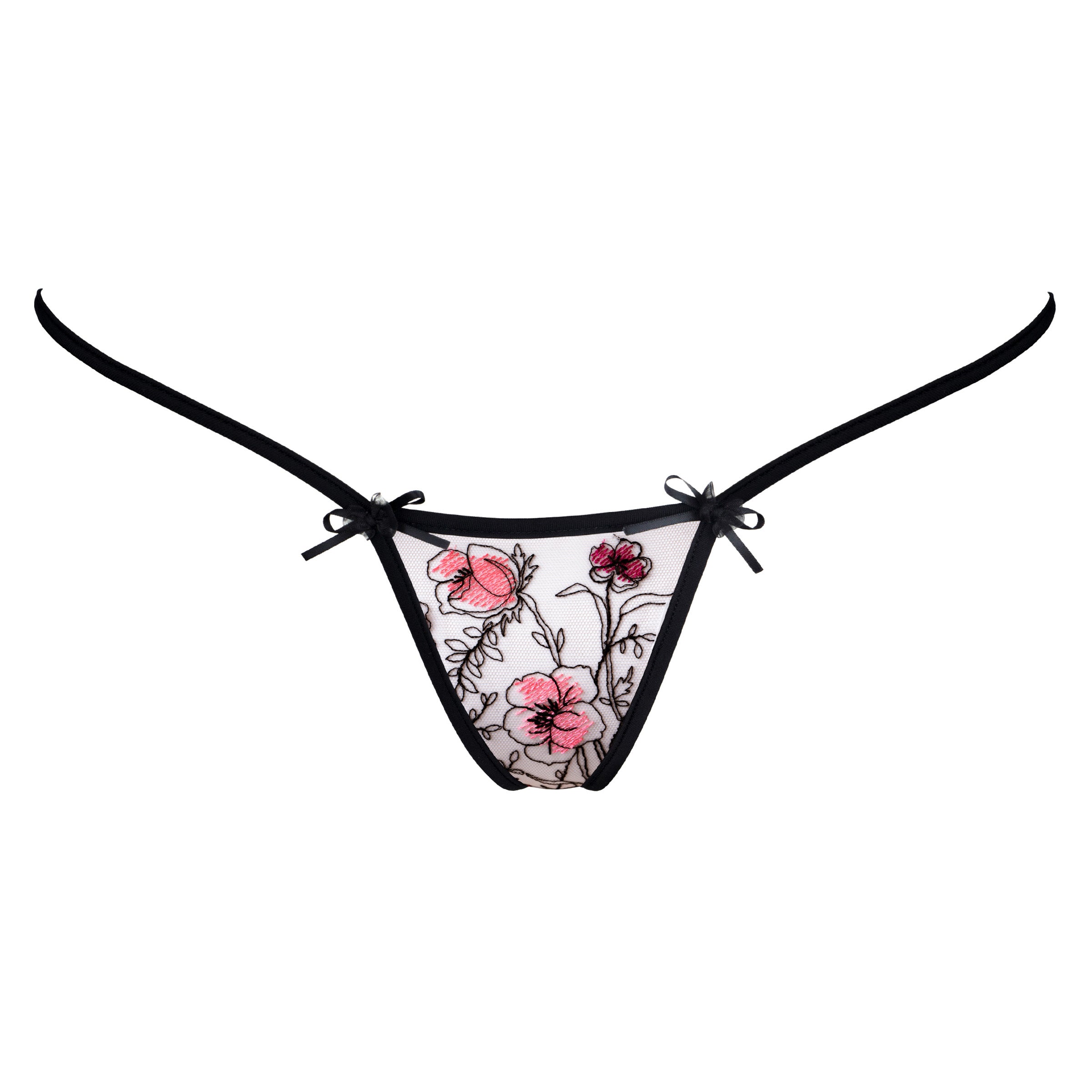 Flowerdream - Mini G-String - Black/Pink